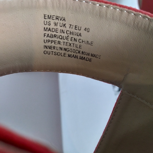 JUSTFAB Emerva Women's Red Peep-Toe, Ankle Strap Stiletto Heels- Size 9 NWT - Picture 7 of 9